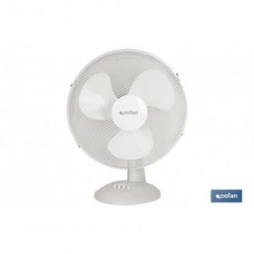 Ventilador de Mesa Blanco Cofan Modelo Solano de 3 velocidades