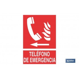 ▷ Cartel Teléfono de emergencia Izquierda | Ferreidea