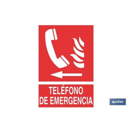 ▷ Cartel Teléfono de emergencia Izquierda | Ferreidea