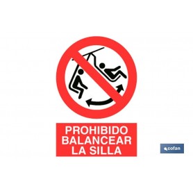 ▷ Cartel Prohibido balancear silla | Ferreidea