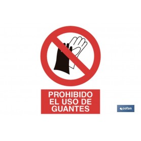 ▷ Cartel Prohibido uso de guantes | Ferreidea