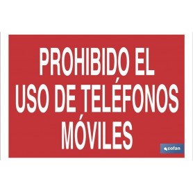 ▷ Cartel Prohibido el uso de teléfonos móviles Rojo | Ferreidea