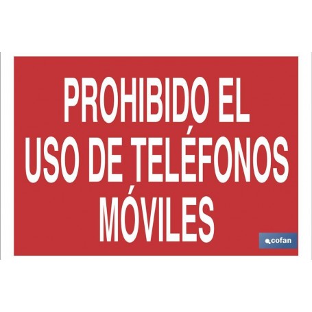 ▷ Cartel Prohibido el uso de teléfonos móviles Rojo | Ferreidea