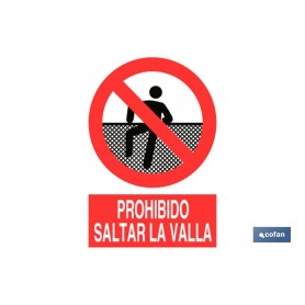 ▷ Cartel Prohibido saltar la valla | Ferreidea