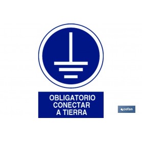 ▷ Cartel Obligatorio conectar tierra | Ferreidea
