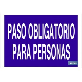 ▷ Cartel Paso obligatorio para personas | Ferreidea