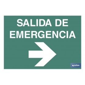 ▷ Cartel Salida de Emergencia derecha luminiscente en varias medidas | Ferreidea