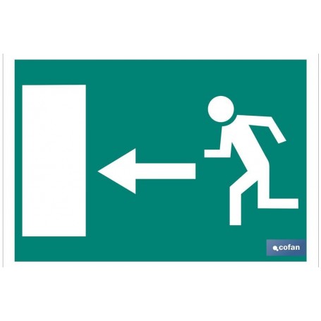 ▷ Cartel Salida emergencia puerta izquierda Luminiscente | Ferreidea