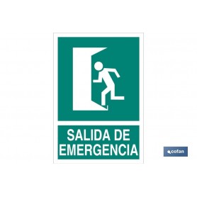 ▷ Señal Salida de Emergencia con Texto Luminiscente | Ferreidea