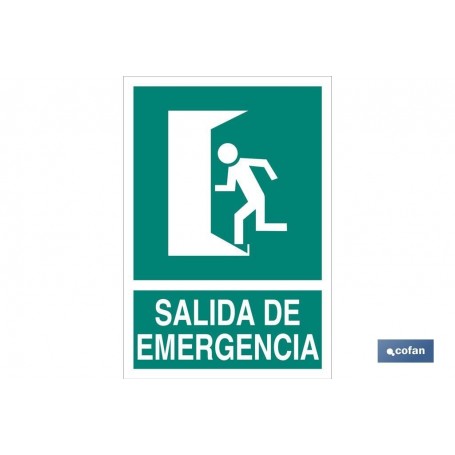 ▷ Señal Salida de Emergencia con Texto Luminiscente | Ferreidea