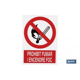 ▷ Cartel Prohibit fumar i encendre foc | Ferreidea