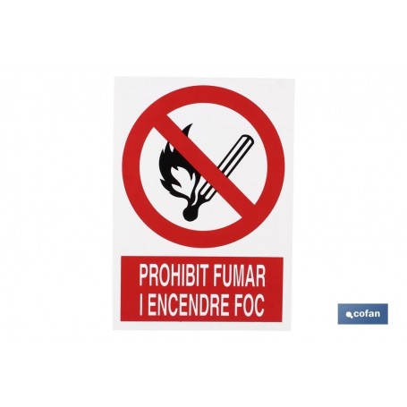 ▷ Cartel Prohibit fumar i encendre foc | Ferreidea