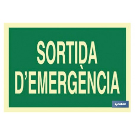 ▷ Cartel Sortida D'emergència Texto | Ferreidea