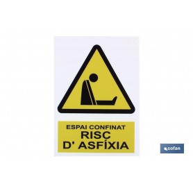 ▷ Cartel Espai confinat risc d'axfixia | Ferreidea