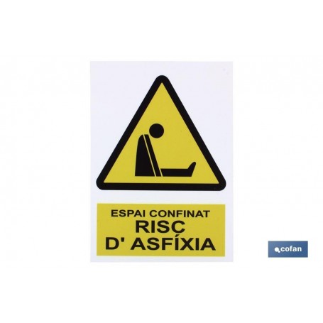 ▷ Cartel Espai confinat risc d'axfixia | Ferreidea