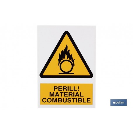 ▷ Cartel Perill Material Combustible | Ferreidea