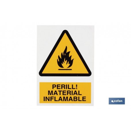 ▷ Cartel Perill material inflamable | Ferreidea