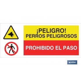 ▷ Cartel ATENCIÓN PELIGRO PERROS PELIGROSOS | Ferreidea