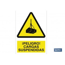 ▷ Cartel ¡Peligro! cargas suspendidas | Ferreidea