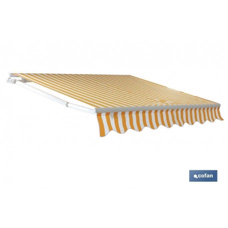 ▷ Toldo Plegable Motor "Amarillo/Blanco" | Ferreidea
