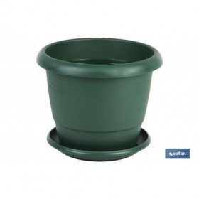Maceta Modelo Gardenia + Plato Verde Cofan