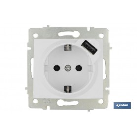 ▷ Base Enchufe 2P+T con obturador y Entrada USB | Ferreidea
