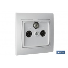 ▷ Toma Final TV-Satélite-Radio Blanco 83x81 | Ferreidea