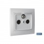 ▷ Toma Final TV-Satélite-Radio Blanco 83x81 | Ferreidea