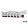 ▷ Base Múltiple 6 Tomas 1,5 m + 6 interruptores indiv. | Ferreidea