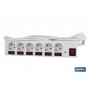 ▷ Base Múltiple 6 Tomas 1,5 m + 6 interruptores indiv. | Ferreidea