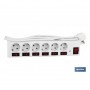 ▷ Base Múltiple 6 Tomas 1,5 m + 6 interruptores indiv. | Ferreidea