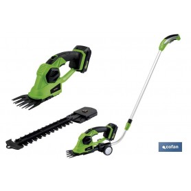 ▷ Kit Cortasetos de mano extensión y ruedas a batería. | Ferreidea