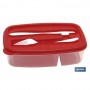 ▷ Fiambrera rectangular con cubiertos 1,5 L | Ferreidea
