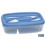 ▷ Fiambrera rectangular con cubiertos 1,5 L | Ferreidea