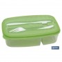 ▷ Fiambrera rectangular con cubiertos 1,5 L | Ferreidea