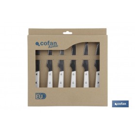 ▷ Pack 6 Cuchillos Chuleteros Blanco Mod.Vittorio | Ferreidea
