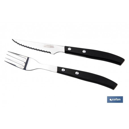 ▷ Pack 3 Cuchillos + 3 Tenedores Mod.Vittorio Negro | Ferreidea