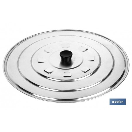 Tapa con desvaporizador en aluminio y pomo en ABS Cofan