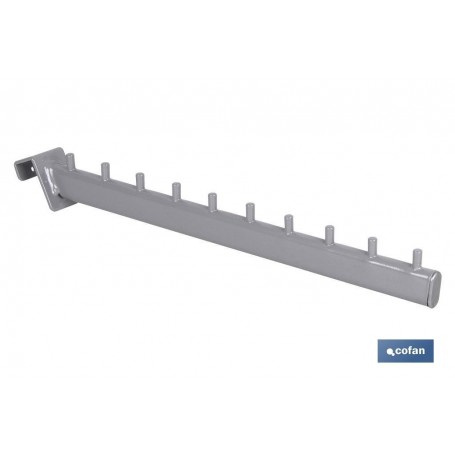 ▷ Percha Inclinada Ovalada con pivotes (para barra de carga) | Ferreidea