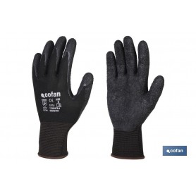 ▷ Guante soporte poliéster impregnado latex negro ✔️