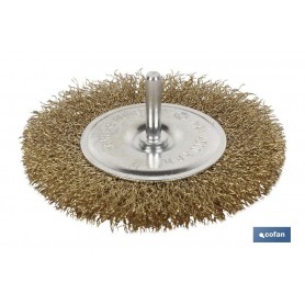 ▷ Cepillo Alambre Circular Ondulado Acero Latonado | Ferreidea