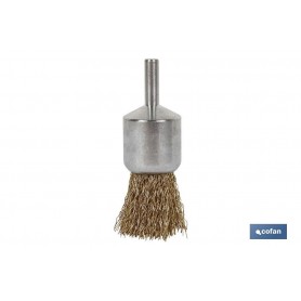 ▷ Cepillo Alambre Brocha Ondulado Acero Latonado | Ferreidea
