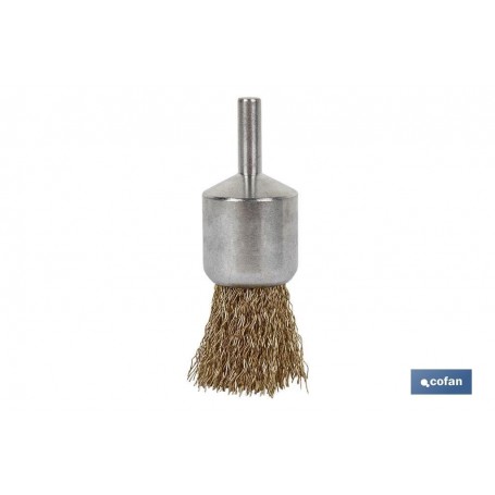▷ Cepillo Alambre Brocha Ondulado Acero Latonado | Ferreidea