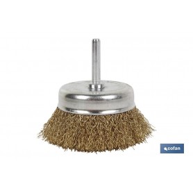 ▷ Cepillo Alambre Copa Ondulado Acero Latonado | Ferreidea
