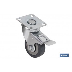 ▷ Ruedas Goma Gris Placa/Freno | Ferreidea