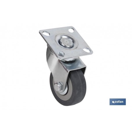 ▷ Ruedas Goma Gris Placa | Ferreidea