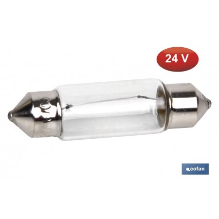 Bombilla Coche C5W (24V) Ø11x38mm Cofan