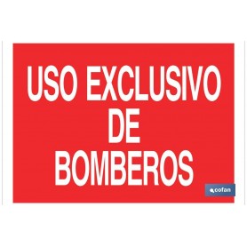 ▷ Cartel Uso exclusivo Bomberos | Ferreidea