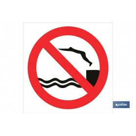 ▷ Cartel Prohibido lanzarse al agua | Ferreidea