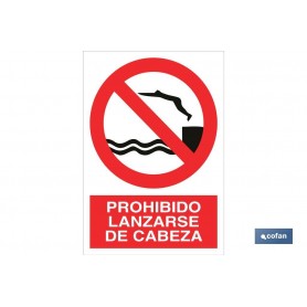▷ Cartel Prohibido lanzarse de cabeza | Ferreidea